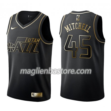 Maglia NBA Utah Jazz Donovan Mitchell 45 Nike Nero Golden Edition Swingman - Uomo